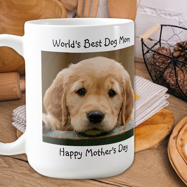 Worlds Best Dog Mum- Mother's Day - Teal Pet Photo Coffee Mug (Creator Uploaded)