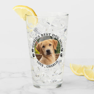 World's Best Dog Mum Paw Prints Custom Pet Photo Glass