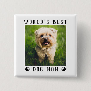 World's Best Dog Mum Paw Prints Pet Photo Frame 15 Cm Square Badge