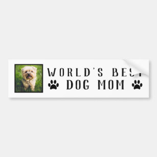World's Best Dog Mum Paw Prints Pet Photo Frame Bumper Sticker