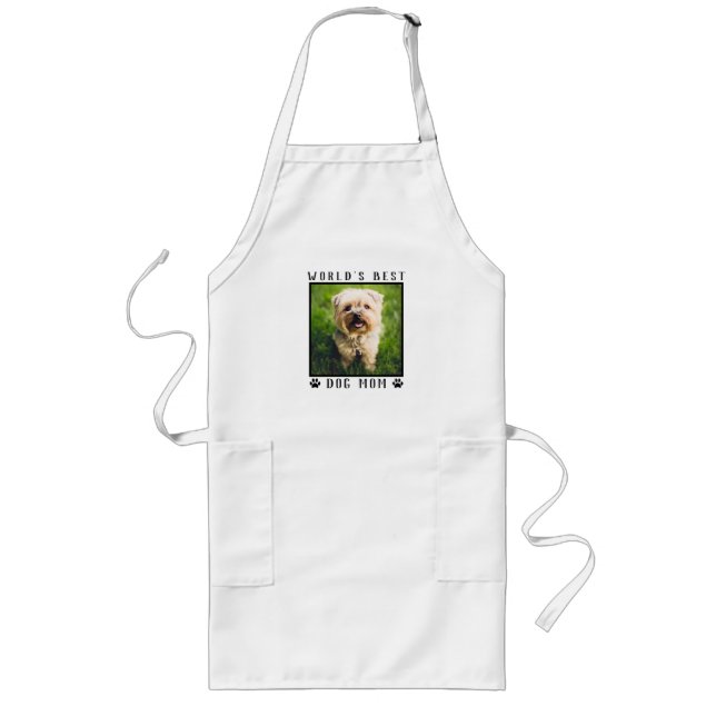 World's Best Dog Mum Paw Prints Pet Photo Frame Long Apron (Front)