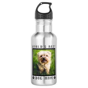 World's Best Dog Mum Pet Photo Paw Prints 532 Ml Water Bottle