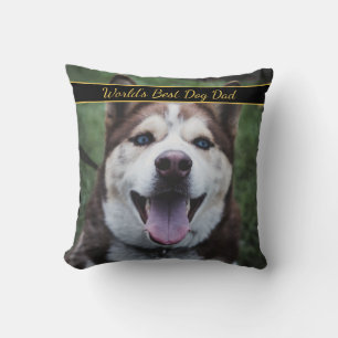 World's Best Dog Mum Pet Photo Throw Pillow