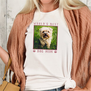World's Best Dog Mum Pink Paw Prints Pet Photo Tri-Blend Shirt