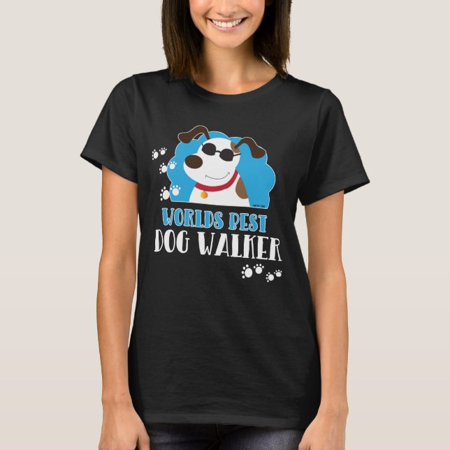 Worlds Best Dog Walker T-Shirt - Black (Front)
