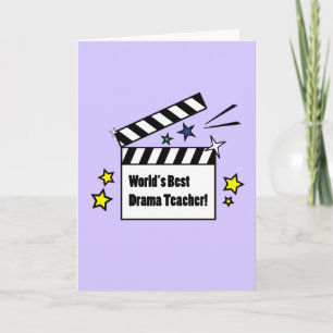 World's Best Drama Teacher with Clapboard Thank You Card