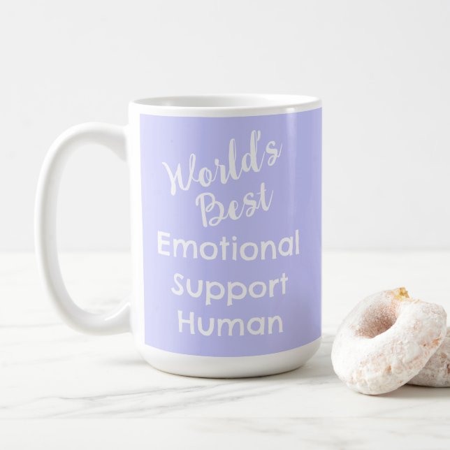 World's Best Emotional Support Human Periwinkle Coffee Mug (With Donut)