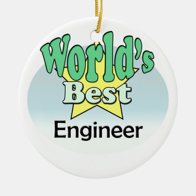 World's Best Engineer Ceramic Tree Decoration (Front)