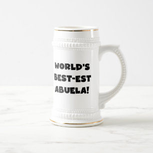 World's Best-est Abuela Black and White Gifts Beer Stein