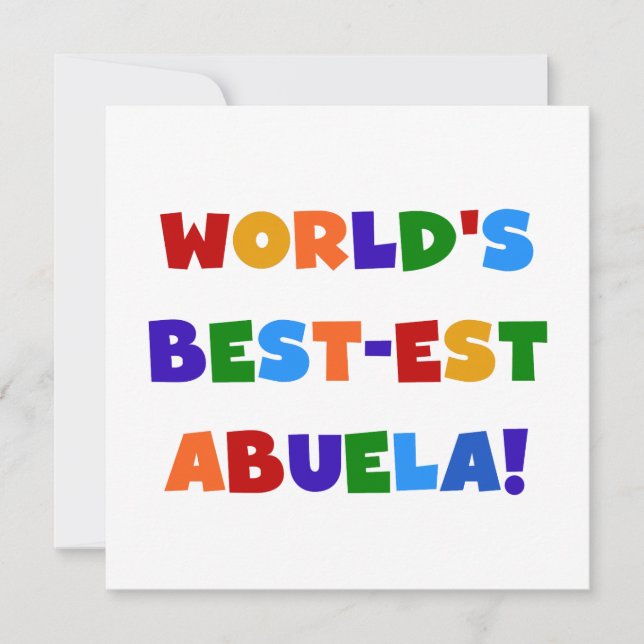 World's Best-est Abuela Bright Colours Tshirts (Front)