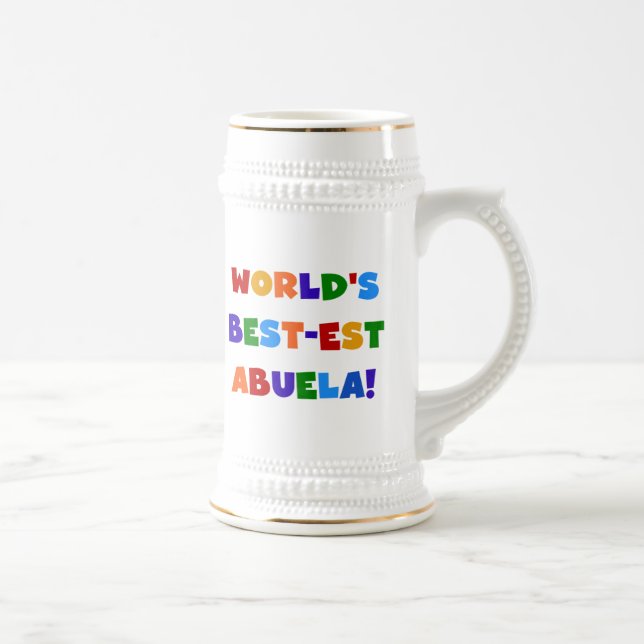 World's Best-est Abuela Bright Colours Tshirts Beer Stein (Right)