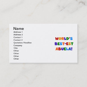 World's Best-est Abuela Bright Colours Tshirts Business Card