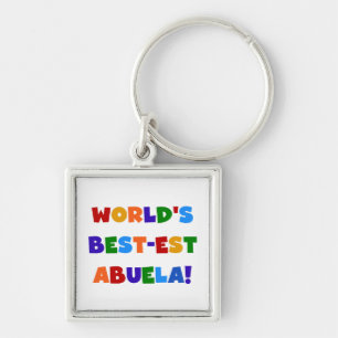 World's Best-est Abuela Bright Colours Tshirts Key Ring