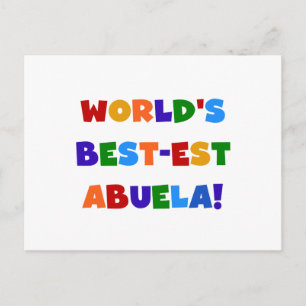 World's Best-est Abuela Bright Colours Tshirts Postcard