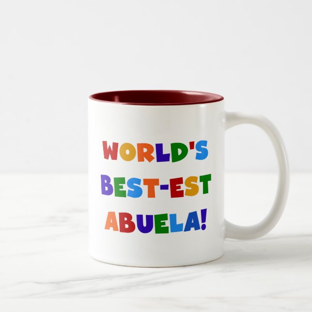World's Best-est Abuela Bright Colours Tshirts Two-Tone Coffee Mug (Right)