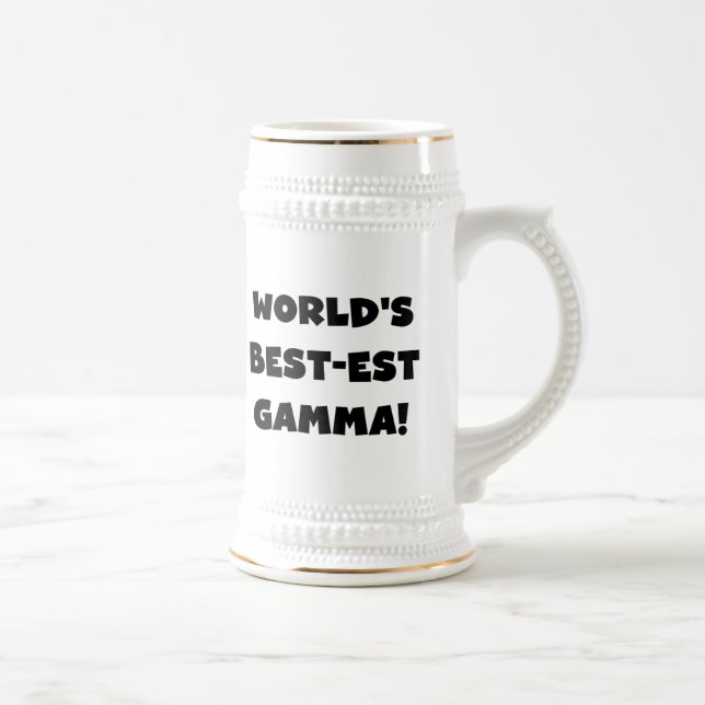 World's Best-est Gamma Black and White Beer Stein (Right)