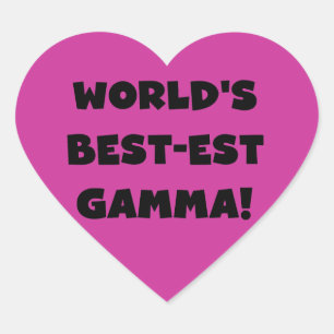 World's Best-est Gamma Black and White Heart Sticker