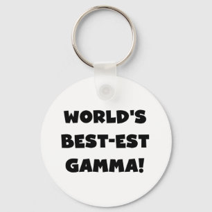World's Best-est Gamma Black and White Key Ring