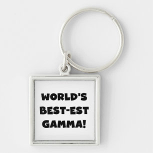 World's Best-est Gamma Black and White Key Ring