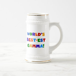 World's Best-est Gamma Bright Colours Gifts Beer Stein