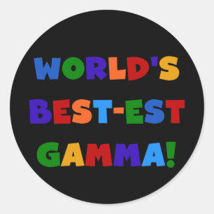 World's Best-est Gamma Bright Colours Gifts Classic Round Sticker