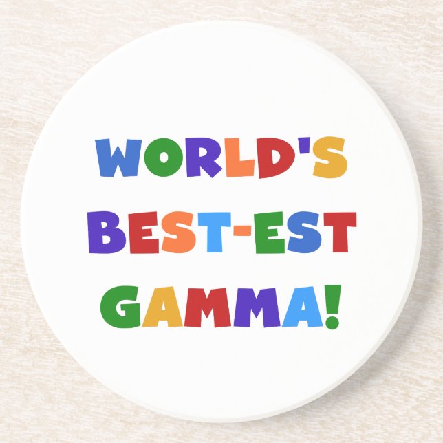 World's Best-est Gamma Bright Colours Gifts Coaster (Front)