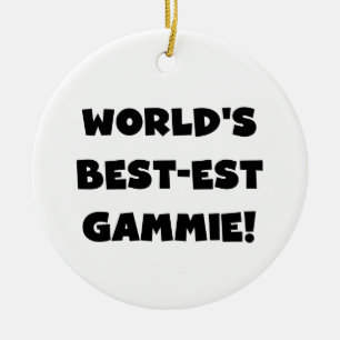 World's Best-est Gammie Black and White Gifts Ceramic Tree Decoration