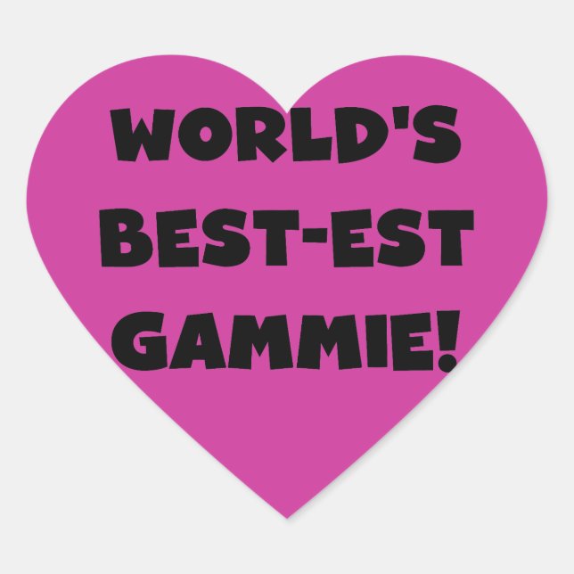 World's Best-est Gammie Black and White Gifts Heart Sticker (Front)