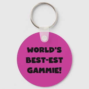 World's Best-est Gammie Black and White Gifts Key Ring