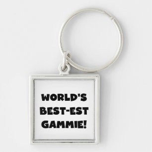 World's Best-est Gammie Black and White Gifts Key Ring