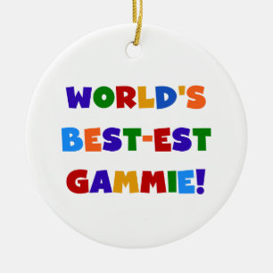 World's Best-est Gammie Bright Colours Gifts Ceramic Tree Decoration