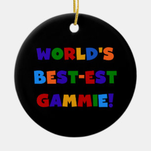 World's Best-est Gammie Bright Colours Gifts Ceramic Tree Decoration