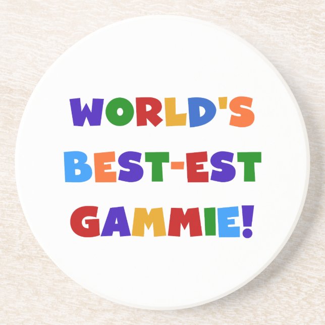 World's Best-est Gammie Bright Colours Gifts Coaster (Front)