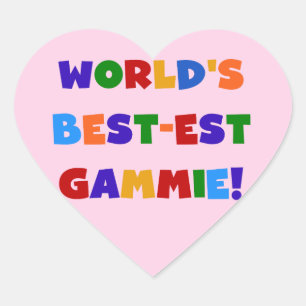 World's Best-est Gammie Bright Colours Gifts Heart Sticker