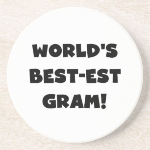 World's Best-est Gram Black Text Tshirts and GIfts Coaster