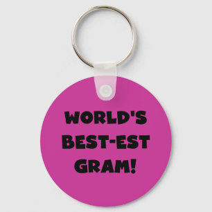 World's Best-est Gram Black Text Tshirts and GIfts Key Ring
