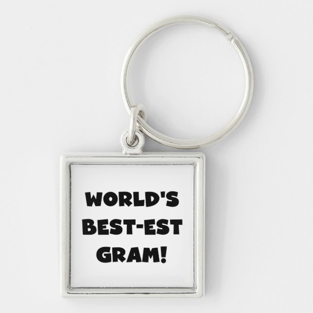 World's Best-est Gram Black Text Tshirts and GIfts Key Ring (Front)