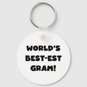 World's Best-est Gram Black Text Tshirts and GIfts Key Ring