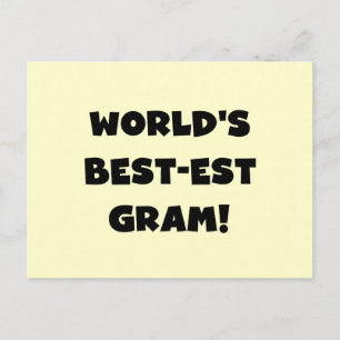 World's Best-est Gram Black Text Tshirts and GIfts Postcard