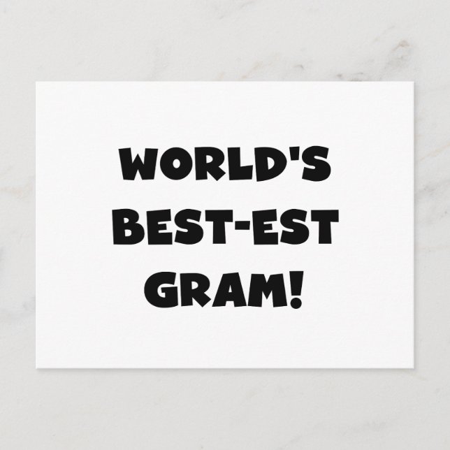 World's Best-est Gram Black Text Tshirts and GIfts Postcard (Front)