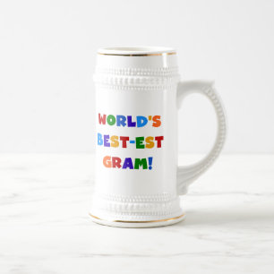 World's Best-est Gram Bright Colours Gifts Beer Stein