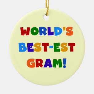 World's Best-est Gram Bright Colours Gifts Ceramic Tree Decoration