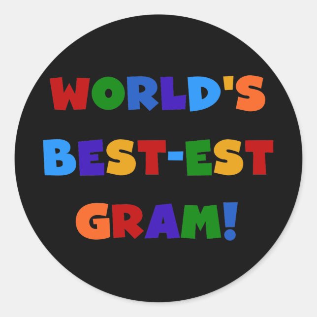 World's Best-est Gram Bright Colours Gifts Classic Round Sticker (Front)