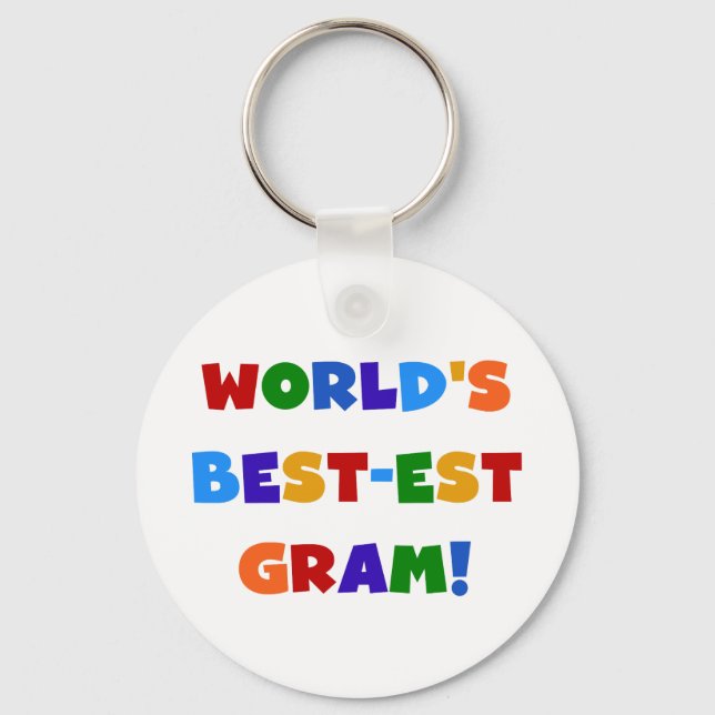 World's Best-est Gram Bright Colours Gifts Key Ring (Front)