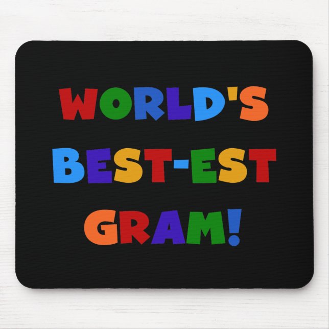 World's Best-est Gram Bright Colours Gifts Mouse Pad (Front)