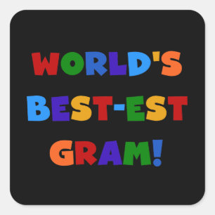 World's Best-est Gram Bright Colours Gifts Square Sticker