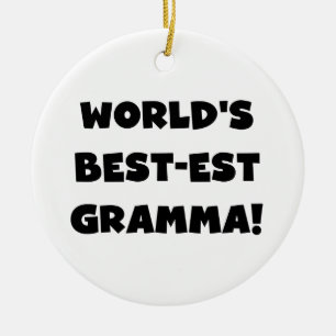 World's Best-est Gramma Black or White Ceramic Tree Decoration