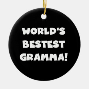 World's Best-est Gramma Black or White Ceramic Tree Decoration
