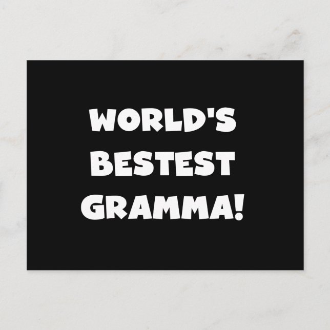 World's Best-est Gramma Black or White Postcard (Front)