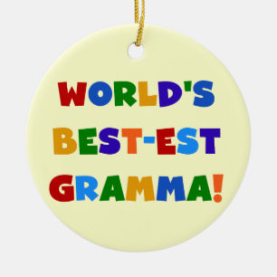 World's Best-est Gramma Bright Colours Ceramic Tree Decoration